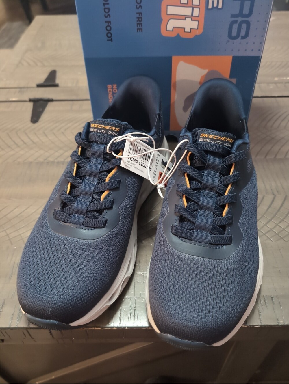 Skechers Glide Step-In Swift Fit Mens 10.5 Navy Hands Free Slip-On Sneakers